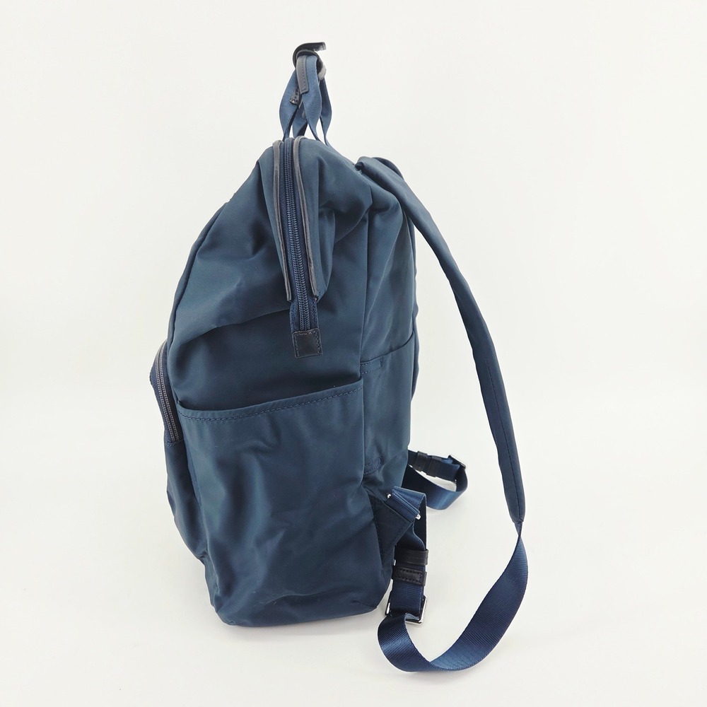 Tumi Mel Framed Blue Navy Nylon Convertible Backpack Bookbag Bag Wide Opening - Picture 5 of 16